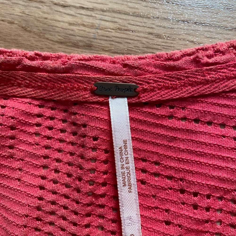 Free People Crochet Knit Short Sleeve Shirt - Picture 7 of 8